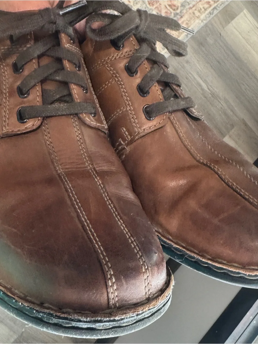 Clarks Brown Leather Lace-Up Oxford Shoes Size 11W